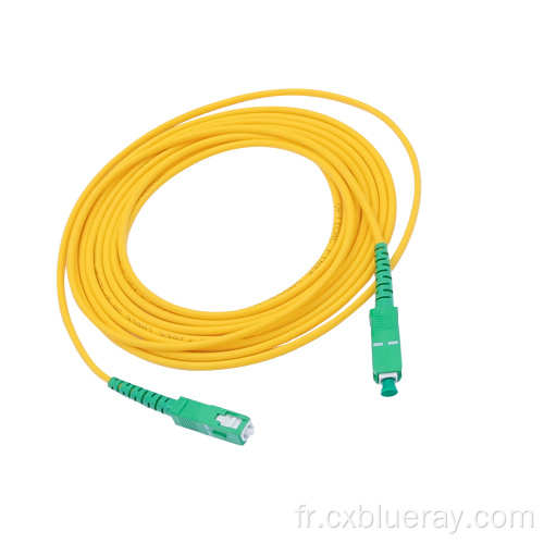 Cordon de patch à fibre optique jaune SC / APC-SC / APC